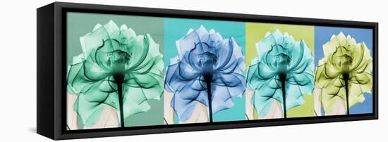 Blue Green Flowers 1-Albert Koetsier-Framed Stretched Canvas