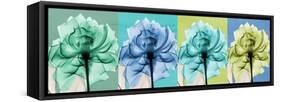 Blue Green Flowers 1-Albert Koetsier-Framed Stretched Canvas