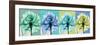 Blue Green Flowers 1-Albert Koetsier-Framed Art Print