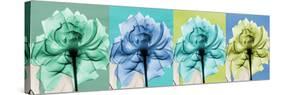 Blue Green Flowers 1-Albert Koetsier-Stretched Canvas