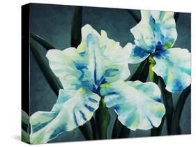 Blue Green Iris-Kari Taylor-Stretched Canvas