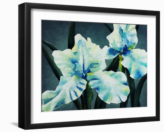 Blue Green Iris-Kari Taylor-Framed Giclee Print
