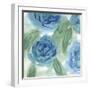 Blue Green Roses I-Beverly Dyer-Framed Art Print