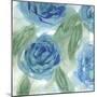 Blue Green Roses I-Beverly Dyer-Mounted Art Print