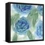 Blue Green Roses I-Beverly Dyer-Framed Stretched Canvas