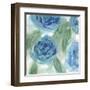 Blue Green Roses I-Beverly Dyer-Framed Art Print