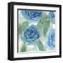 Blue Green Roses I-Beverly Dyer-Framed Art Print