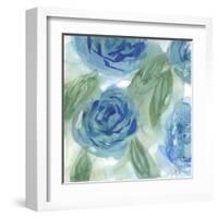 Blue Green Roses I-Beverly Dyer-Framed Art Print