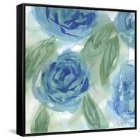 Blue Green Roses I-Beverly Dyer-Framed Stretched Canvas