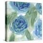 Blue Green Roses I-Beverly Dyer-Stretched Canvas