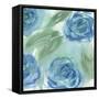 Blue Green Roses II-Beverly Dyer-Framed Stretched Canvas