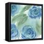 Blue Green Roses II-Beverly Dyer-Framed Stretched Canvas