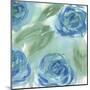 Blue Green Roses II-Beverly Dyer-Mounted Art Print