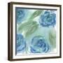 Blue Green Roses II-Beverly Dyer-Framed Art Print