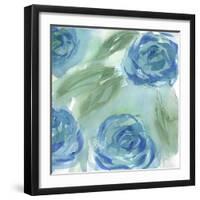 Blue Green Roses II-Beverly Dyer-Framed Art Print