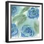 Blue Green Roses II-Beverly Dyer-Framed Art Print