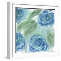 Blue Green Roses II-Beverly Dyer-Framed Art Print