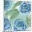 Blue Green Roses II-Beverly Dyer-Mounted Art Print