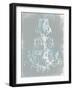 Blue Grey Chandelier-OnRei-Framed Art Print