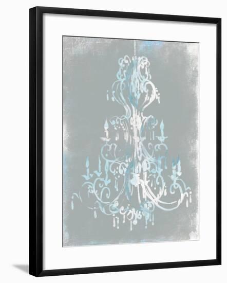 Blue Grey Chandelier-OnRei-Framed Art Print