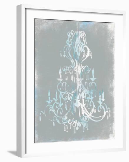 Blue Grey Chandelier-OnRei-Framed Art Print