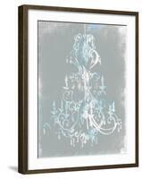 Blue Grey Chandelier-OnRei-Framed Art Print