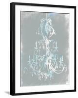 Blue Grey Chandelier-OnRei-Framed Art Print