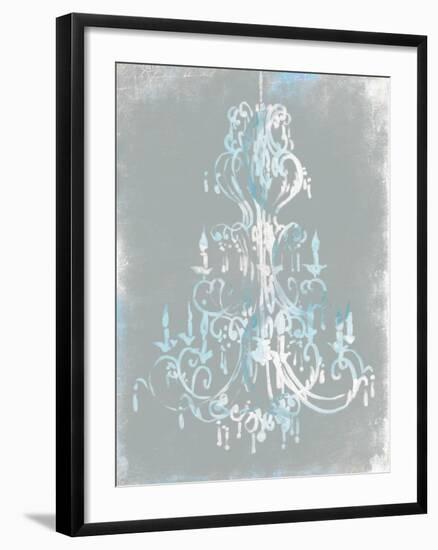 Blue Grey Chandelier-OnRei-Framed Art Print