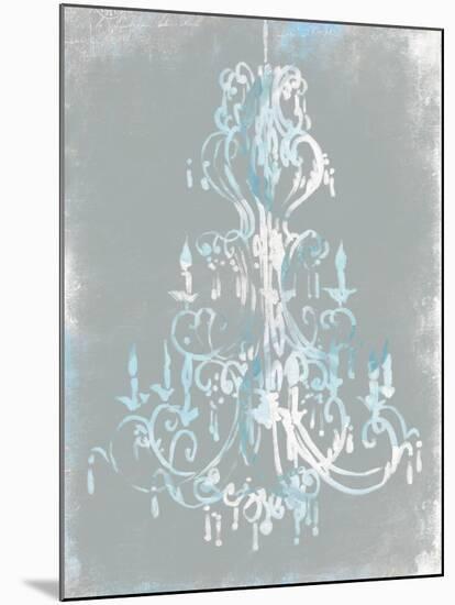 Blue Grey Chandelier-OnRei-Mounted Art Print