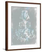 Blue Grey Chandelier-OnRei-Framed Art Print