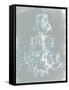 Blue Grey Chandelier-OnRei-Framed Stretched Canvas
