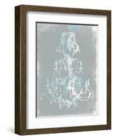 Blue Grey Chandelier-OnRei-Framed Art Print