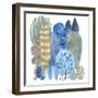 Blue Grey Trees-Kerstin Stock-Framed Art Print