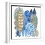 Blue Grey Trees-Kerstin Stock-Framed Art Print