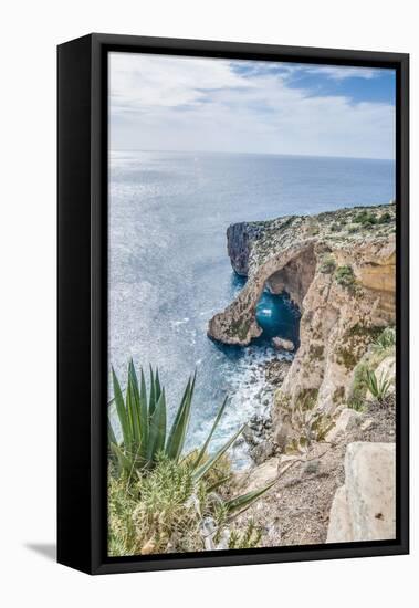 Blue Grotto on the Southern Coast of Malta.-Anibal Trejo-Framed Stretched Canvas