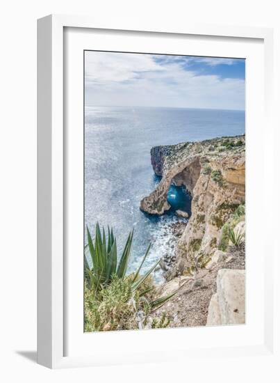 Blue Grotto on the Southern Coast of Malta.-Anibal Trejo-Framed Photographic Print
