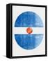 Blue Half Circles I-Eline Isaksen-Framed Stretched Canvas