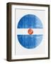 Blue Half Circles I-Eline Isaksen-Framed Art Print