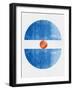 Blue Half Circles I-Eline Isaksen-Framed Art Print