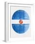 Blue Half Circles I-Eline Isaksen-Framed Art Print