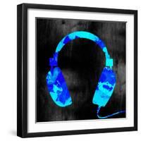 Blue Headphones-GI ArtLab-Framed Giclee Print