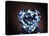 Blue Heart Diamond-null-Stretched Canvas