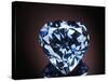 Blue Heart Diamond-null-Stretched Canvas