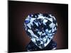 Blue Heart Diamond-null-Mounted Photographic Print