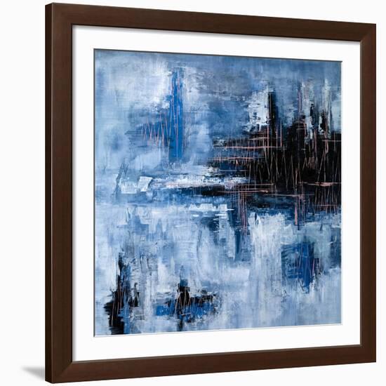 Blue heart-Hyunah Kim-Framed Art Print