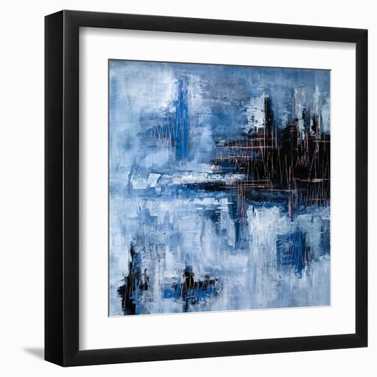 Blue heart-Hyunah Kim-Framed Art Print