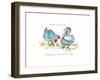 Blue Hens-Jennifer Zsolt-Framed Giclee Print