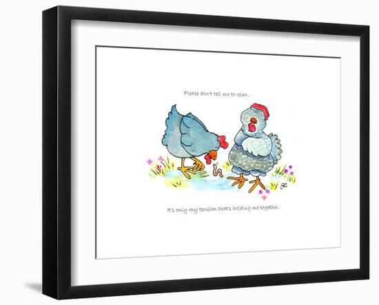 Blue Hens-Jennifer Zsolt-Framed Giclee Print