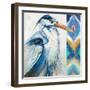 Blue Heron Ikat I-Patricia Pinto-Framed Art Print