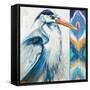 Blue Heron Ikat I-Patricia Pinto-Framed Stretched Canvas